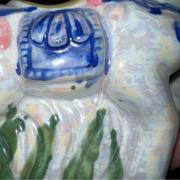 Vintage Hand Painted Metallic Porcelain Unicorn Figurine - Picture 9 of 9